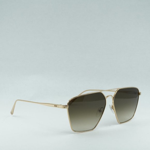 💯 NEW MCM130S 739 SHINY GOLD KHAKI SUNGLASSES - Picture 13 of 14